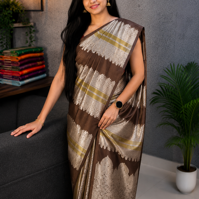 Royal Banaras Saree | Brown