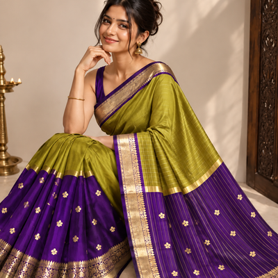 Trending Half and Half Saree @ ₹850 | green
