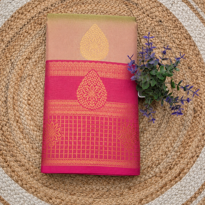 Kanchi Semi Silk Bentex Border Saree @ ₹850 | off white