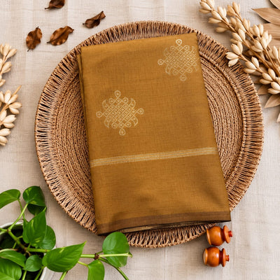 Kolam Soft Silk Saree with Zari Weaving | gold