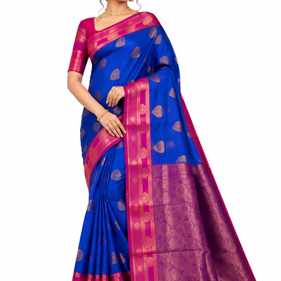 Kanchi Pattu Saree @ ₹850 | Blue