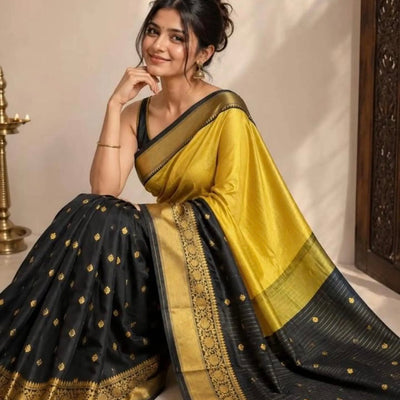 Trending Half and Half Saree @ ₹850 | yellow