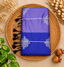 Lavender with royal blue premium Kolam saree with contrast border and tassels