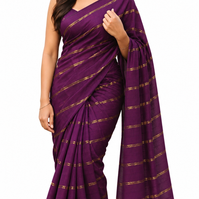Kadhi Jari Stripes | Majenta