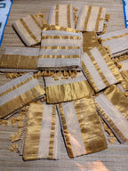 Kerela golden tissue saree