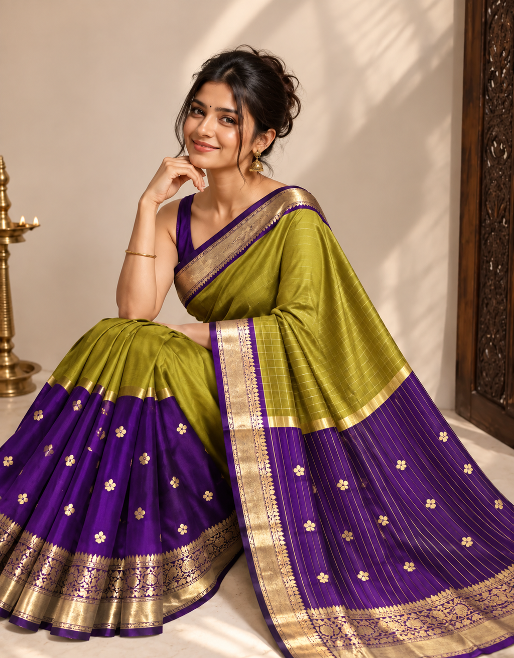 Trending Half and Half Saree @ ₹850 | green