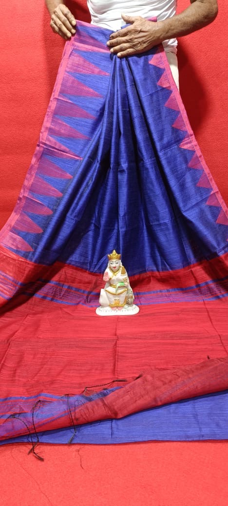 Kadhi Tower Border Saree @ ₹499 | Blue Main image