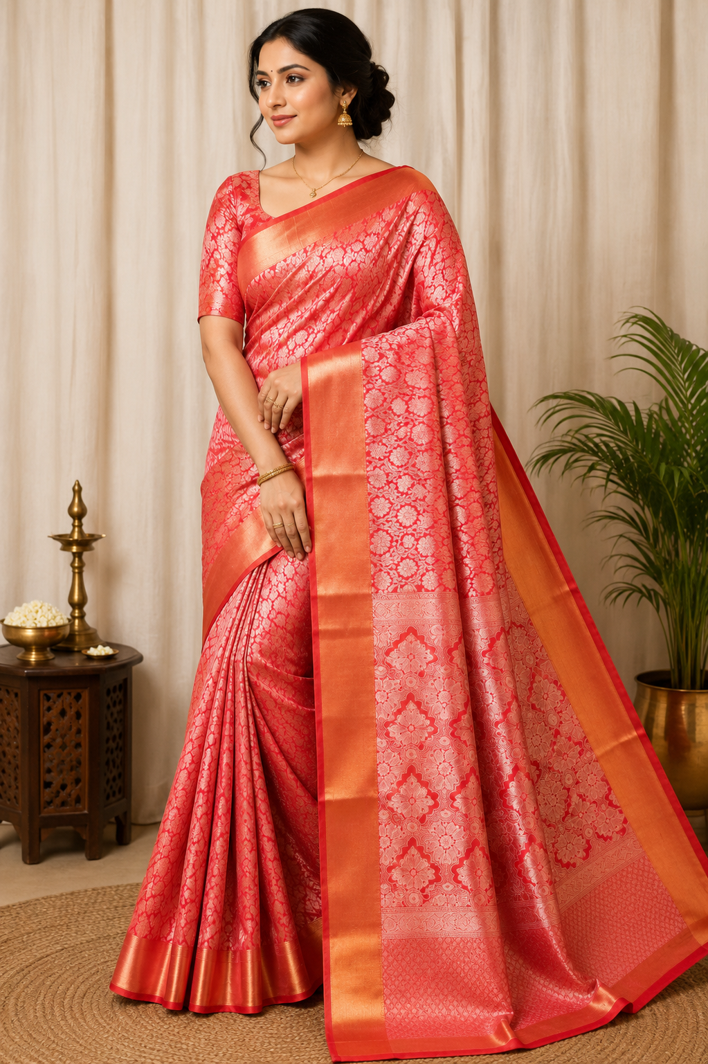 Nita Ambani Inspired Saree @ ₹599 | Orange Main image