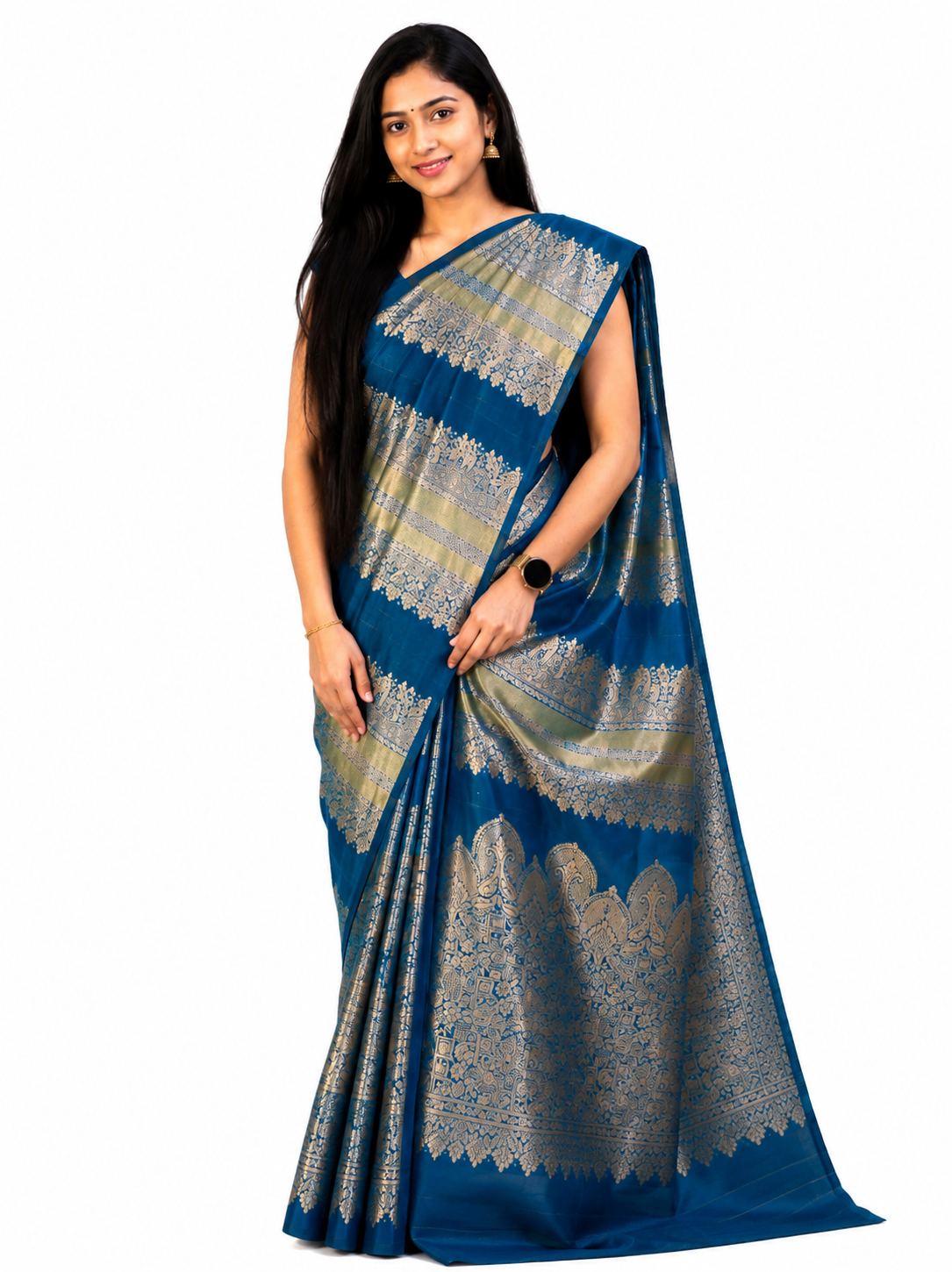 Royal Banaras Saree | Blue Main image