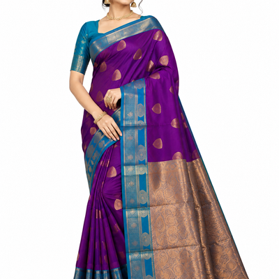 Kanchi Pattu Saree @ ₹850 | violet
