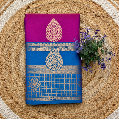 Kanchi Semi Silk Bentex Border Saree @ ₹850 | Majenta