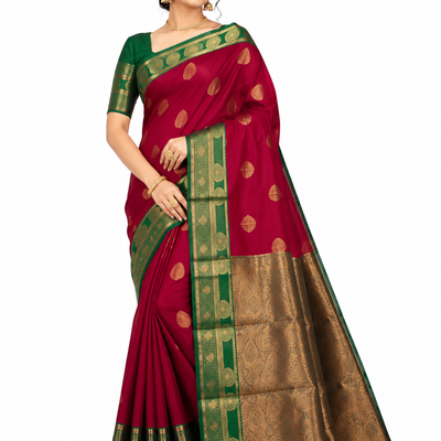Kanchi Pattu Saree @ ₹850 | Red