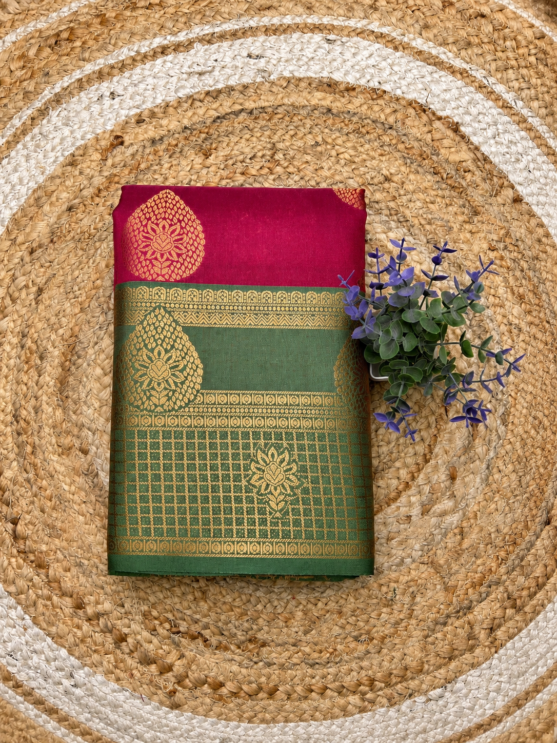 Kanchi Semi Silk Bentex Border Saree @ ₹850 | Rani Main image