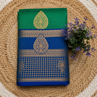 Kanchi Semi Silk Bentex Border Saree @ ₹850 | green