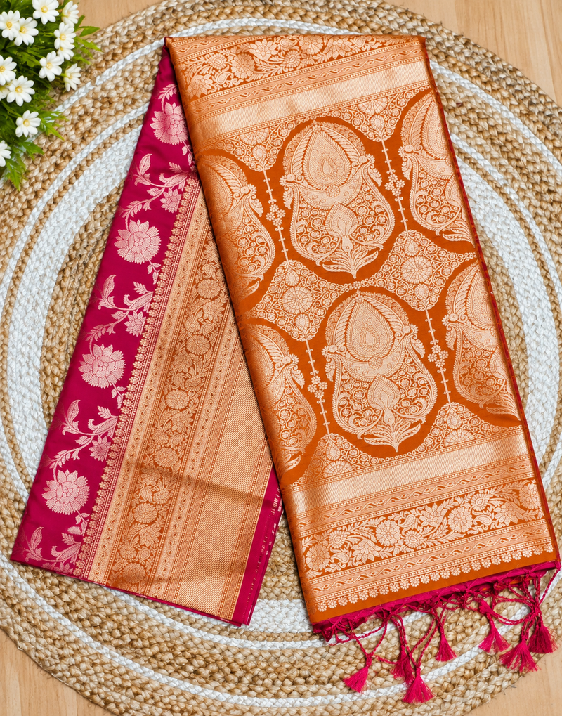 Premium Soft Silk Saree | orange