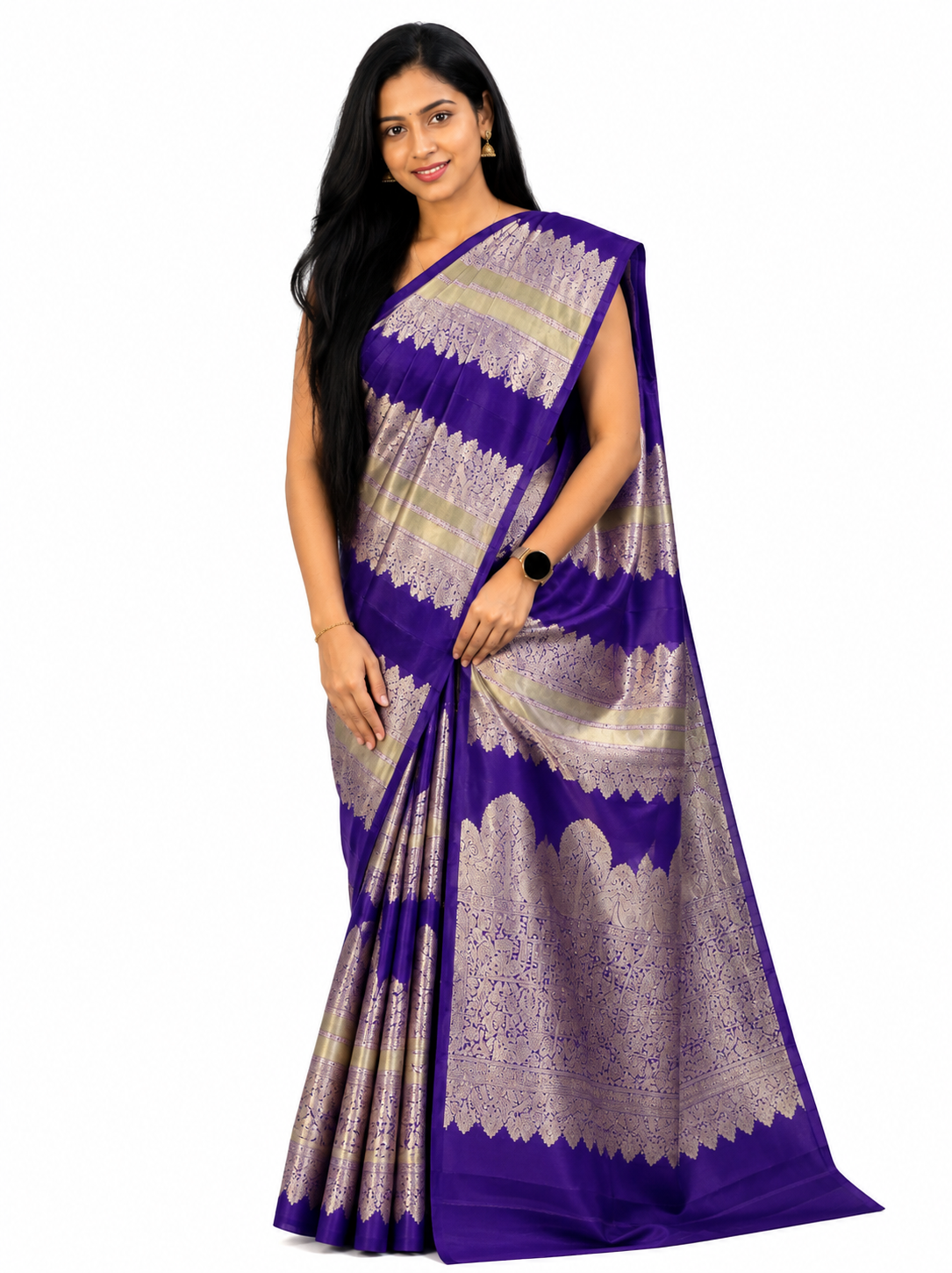 Royal Banaras Saree | Purple Main image