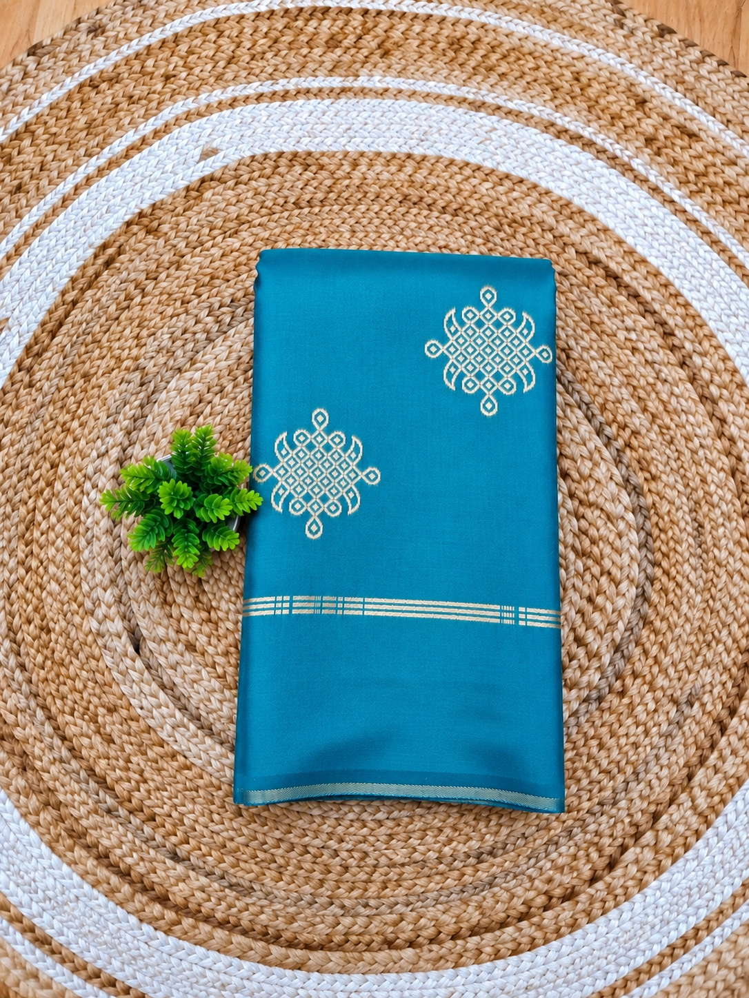 Kolam Soft Silk Saree with Zari Weaving | sky blue Main image
