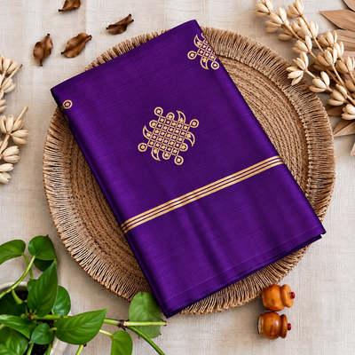 Kolam Soft Silk Saree with Zari Weaving | Violet