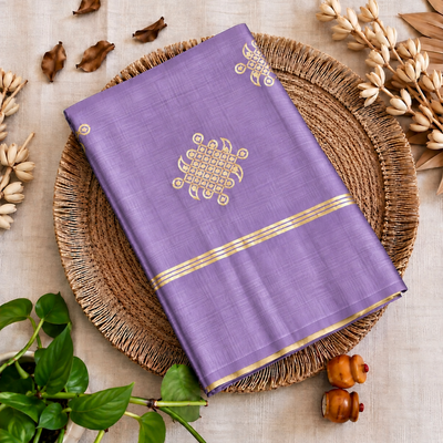 Kolam Soft Silk Saree with Zari Weaving | lavender