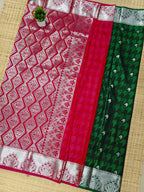Silver Emboss Soft Silk Saree |  SBSE01
