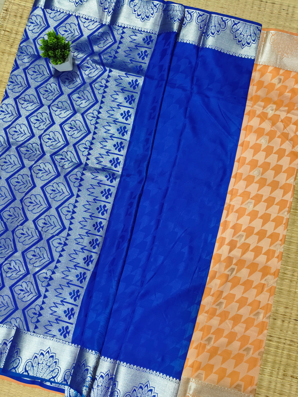 Silver Emboss Soft Silk Saree |  SBSE01