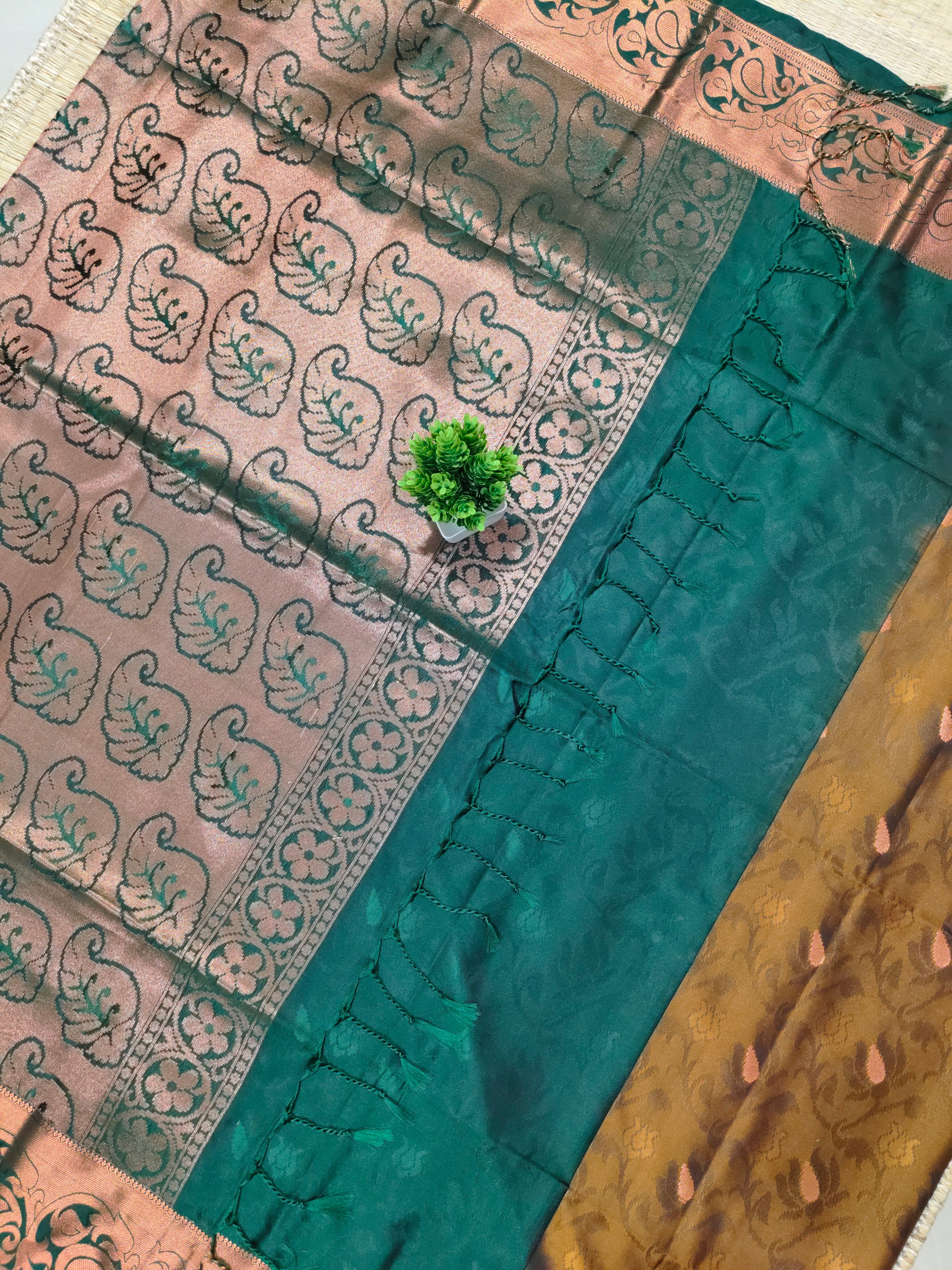 Soft Silk Emboss Saree | SBSSE01 Secondary image