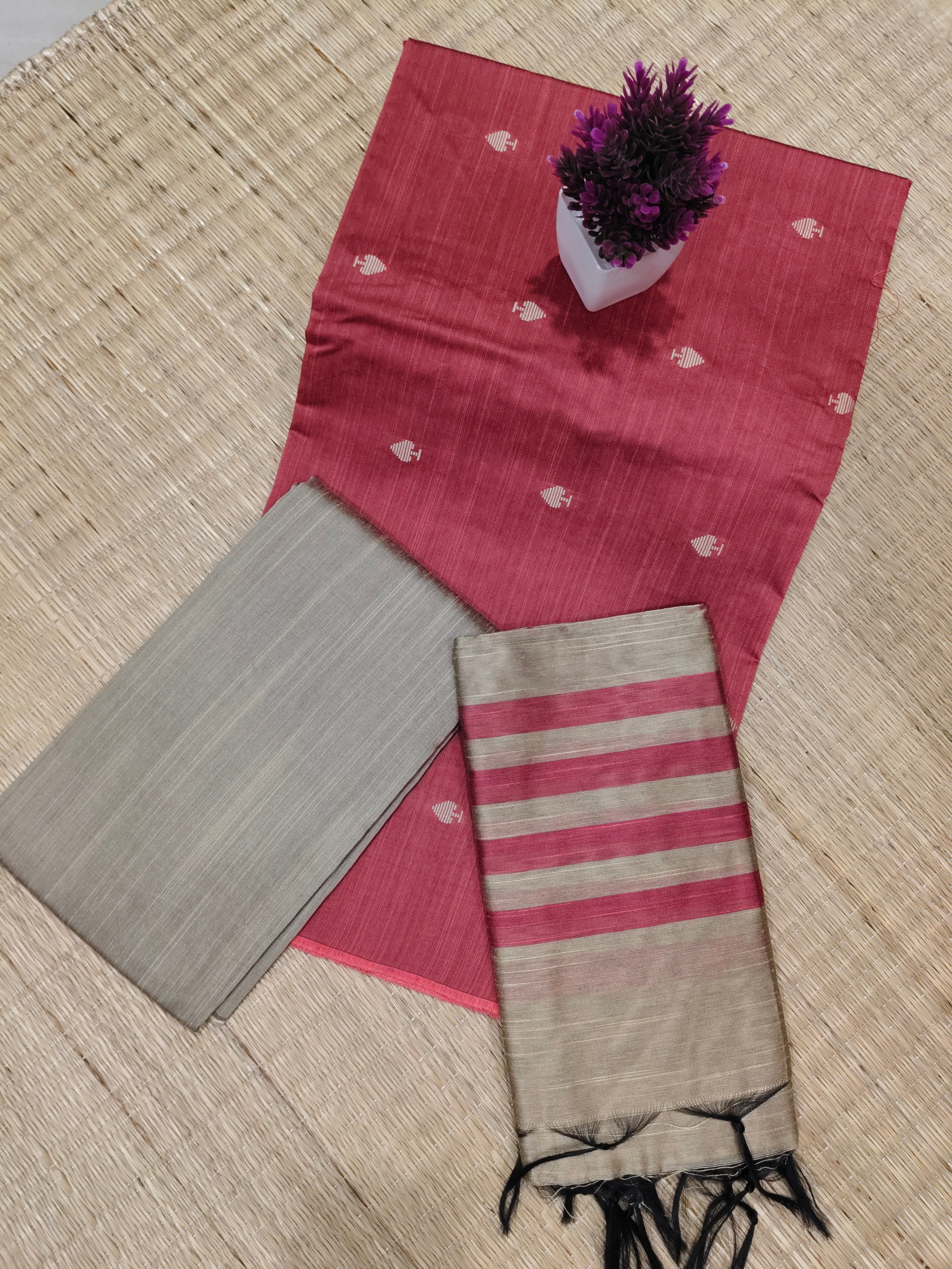 Raw Silk Cotton Chudithar | SBRSC016