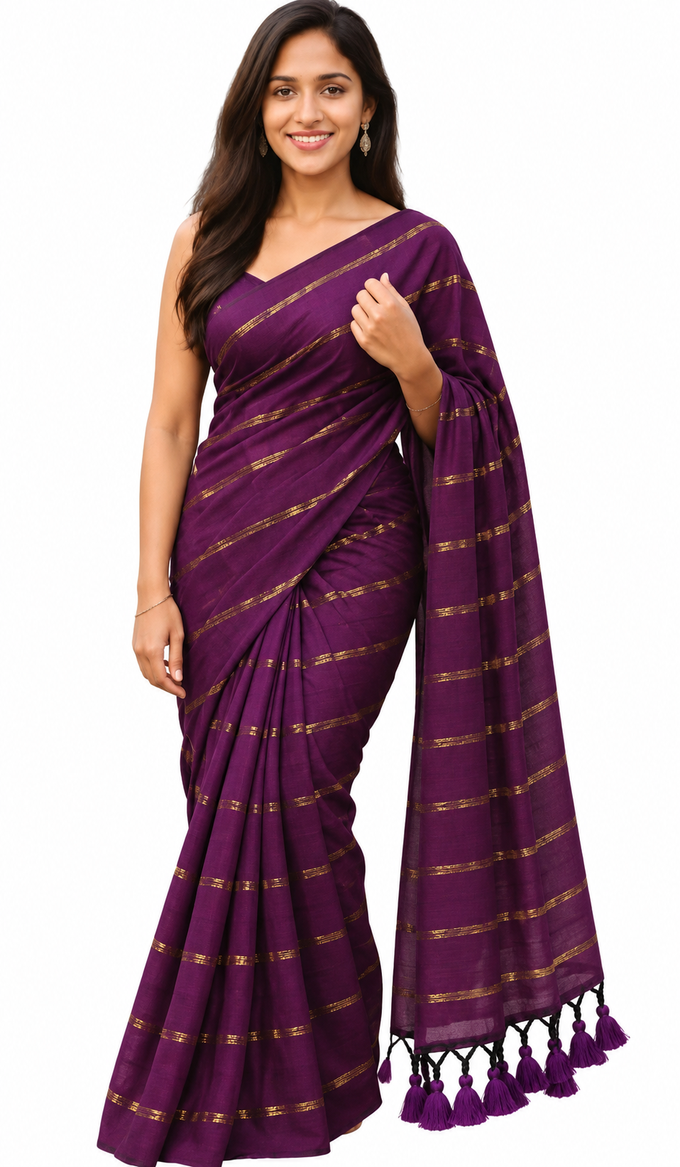 Kadhi Jari Stripes | Majenta Main image