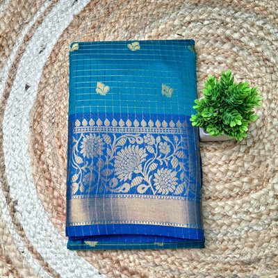 Vairaoosi Checks Saree @ ₹750 | Sky blue