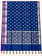 Royal Blue Banarasi handloom warm silk saree – view 2