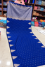 Royal Blue with Cream soft silk saree with temple tower border and tassels