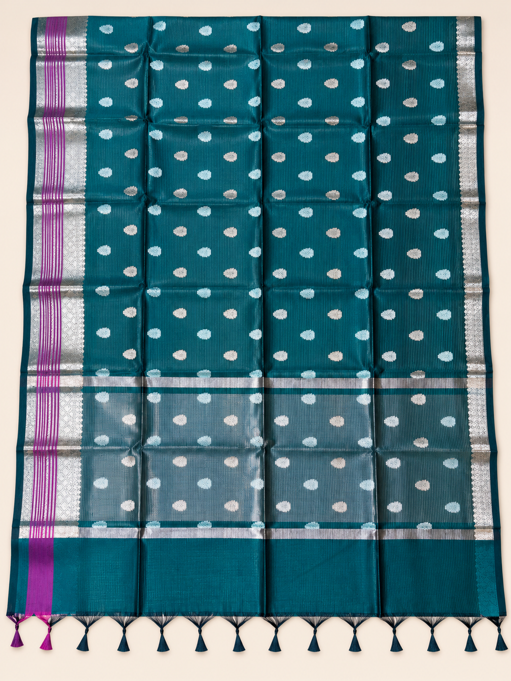 Green Banarasi handloom warm silk saree – view 2