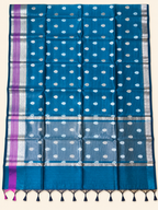 Blue Banarasi handloom warm silk saree – view 2