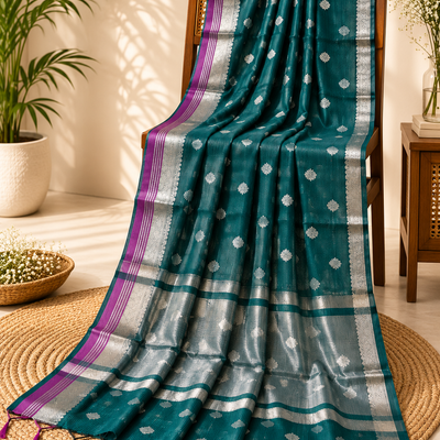 Banarasi Handloom Warm Silk Saree | Green