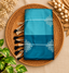 Turquoise teal & deep teal premium Kolam saree with contrast border and tassels