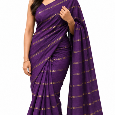 Kadhi Jari Stripes | Violet