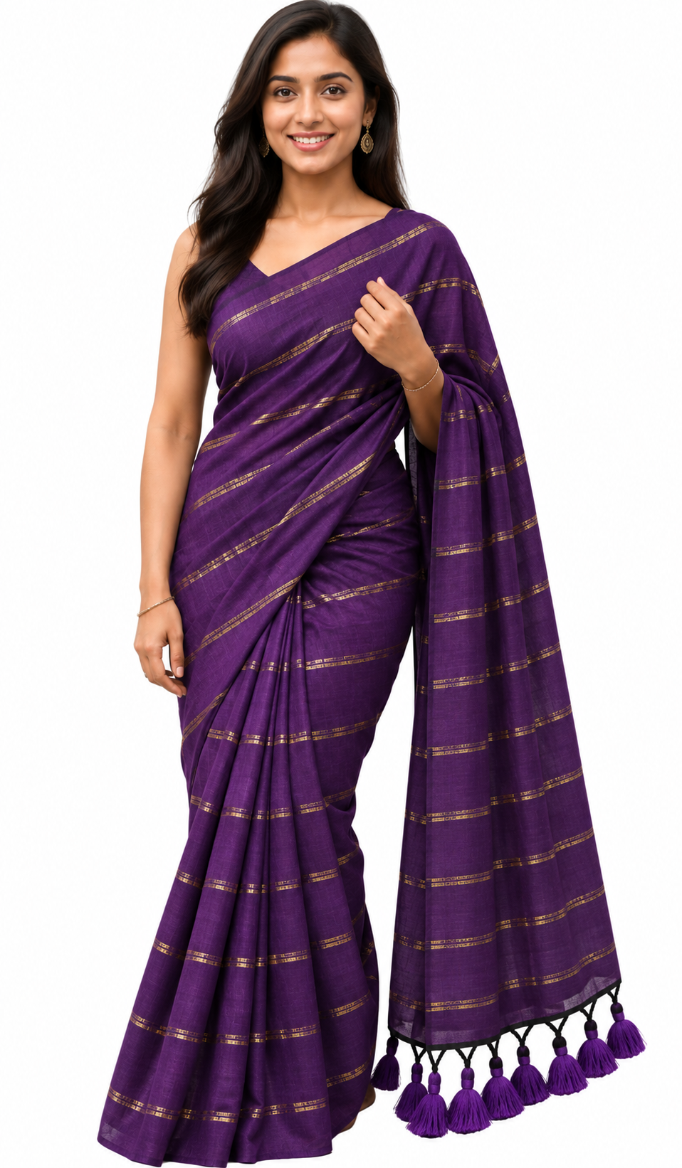 Kadhi Jari Stripes | Violet