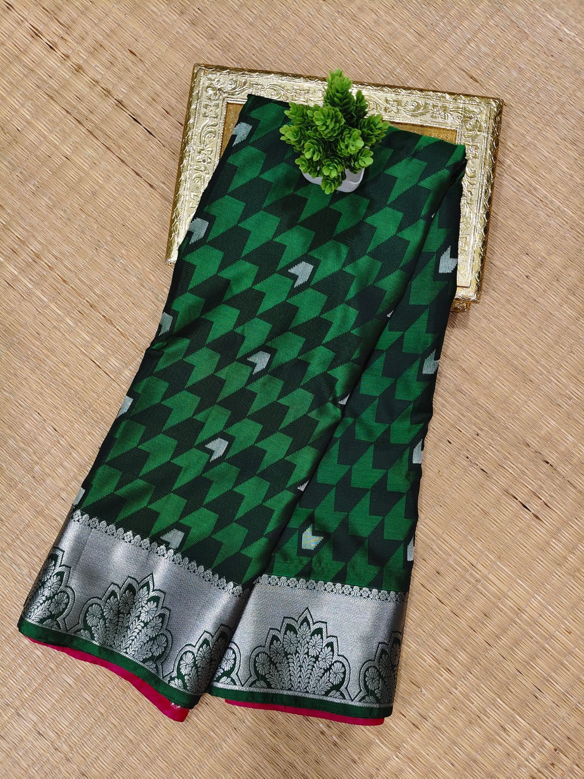 Silver Emboss Soft Silk Sare |  SBSE01