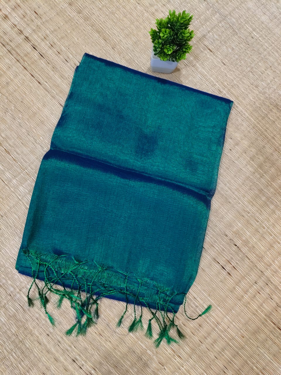 Peacock Colour Soft Tissue Saree | SBPST05