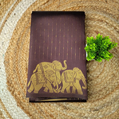 Elephant Border Soft Silk Saree | violet