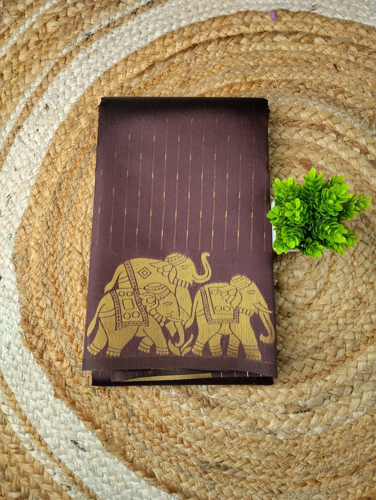 Elephant Border Soft Silk Saree | violet