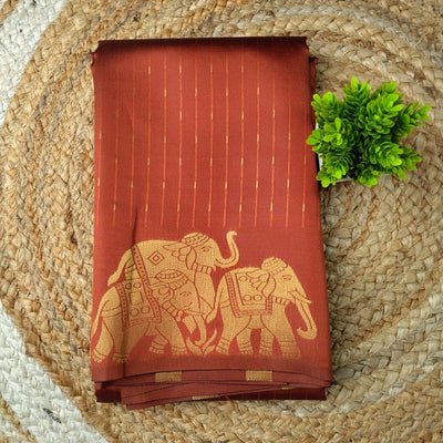 Elephant Border Soft Silk Saree | honey