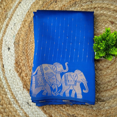 Elephant Border Soft Silk Saree | Royal Blue