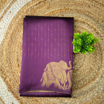 Elephant Border Soft Silk Saree | purple